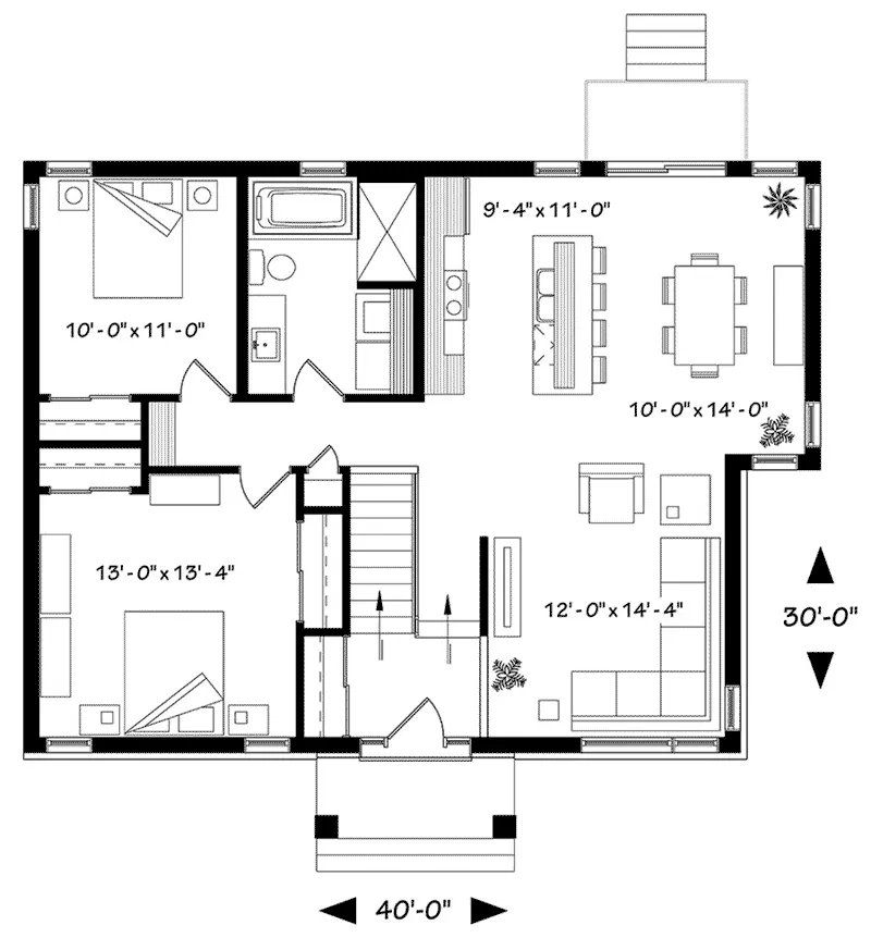 Lake House Plan First Floor - Parson Peak Rustic Home 032D-0835 - Shop House Plans and More
