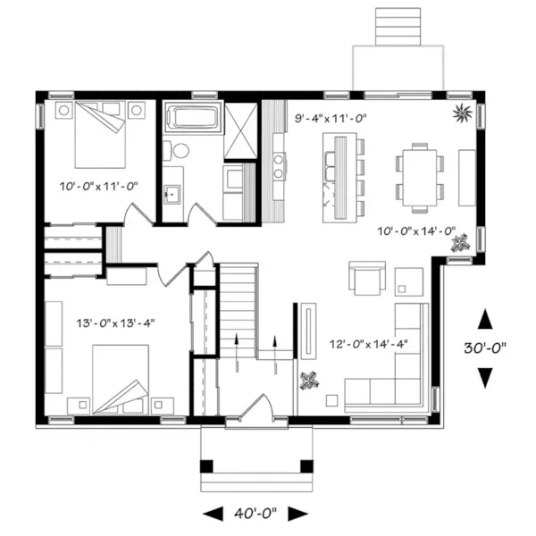 Country House Plan First Floor - Parson Peak Rustic Home 032D-0835 - Shop House Plans and More