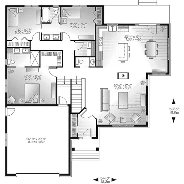 Craftsman House Plan First Floor - Renata Craftsman Ranch Home 032D-0837 - Shop House Plans and More