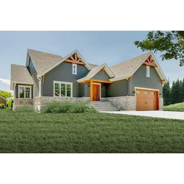 Craftsman House Plan Front of Home - Renata Craftsman Ranch Home 032D-0837 - Shop House Plans and More