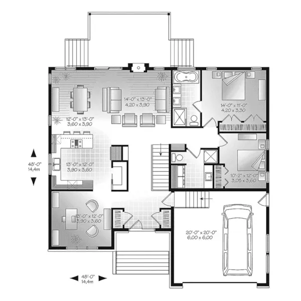 Ranch House Plan First Floor - Ridge Overlook Ranch Home 032D-0838 - Shop House Plans and More