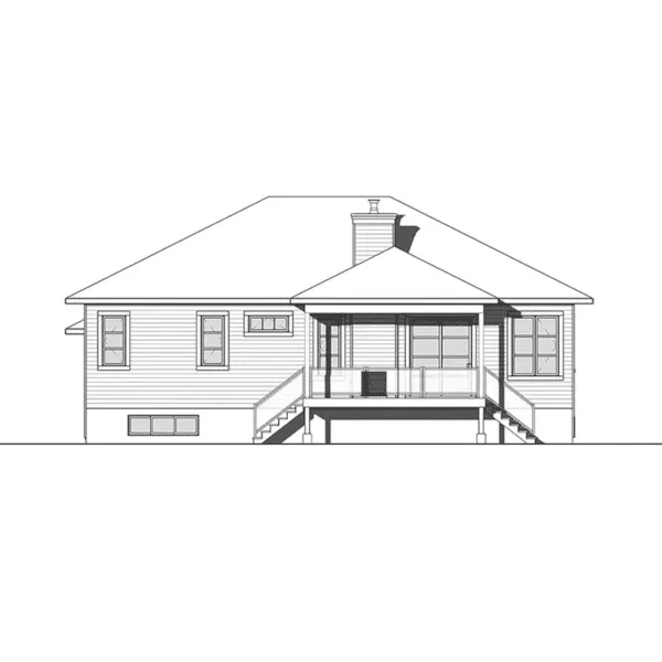 Ranch House Plan Rear Elevation - Ridge Overlook Ranch Home 032D-0838 - Shop House Plans and More