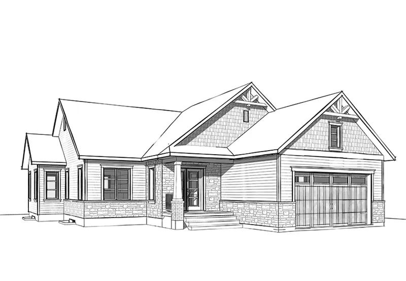 Ranch House Plan Front Image of House - Montrose Craftsman Home 032D-0840 - Shop House Plans and More