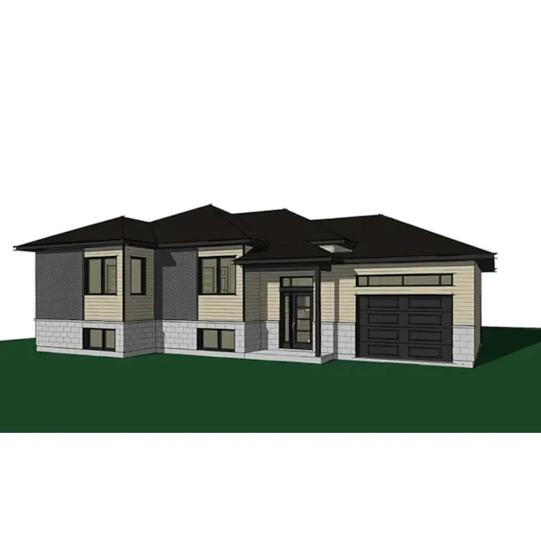 Ranch House Plan Front of Home - Mulan Modern Home 032D-0842 - Shop House Plans and More