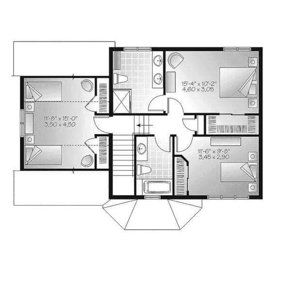 Ranch House Plan Second Floor - Mulberry Hill Craftsman Home 032D-0843 - Shop House Plans and More