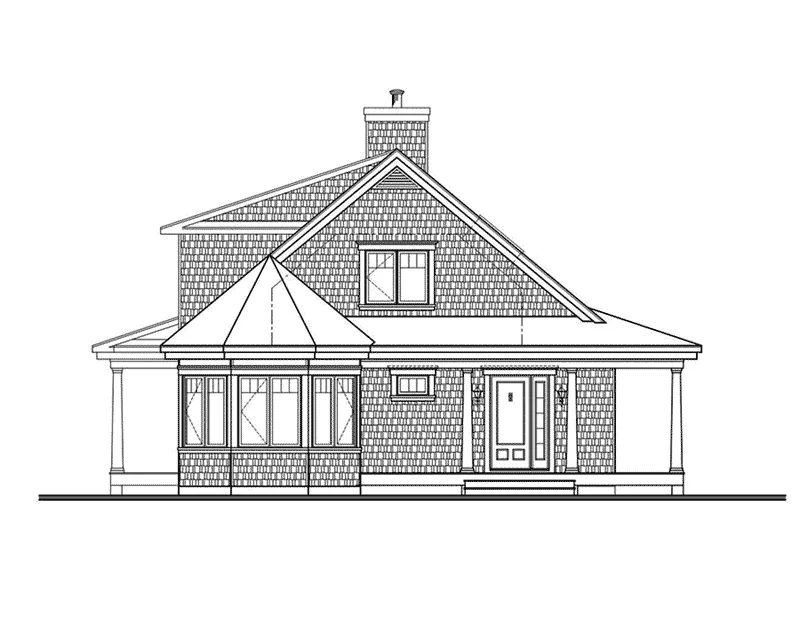 Rear Elevation - Osage River Vacation Home 032D-0844 - Shop House Plans and More