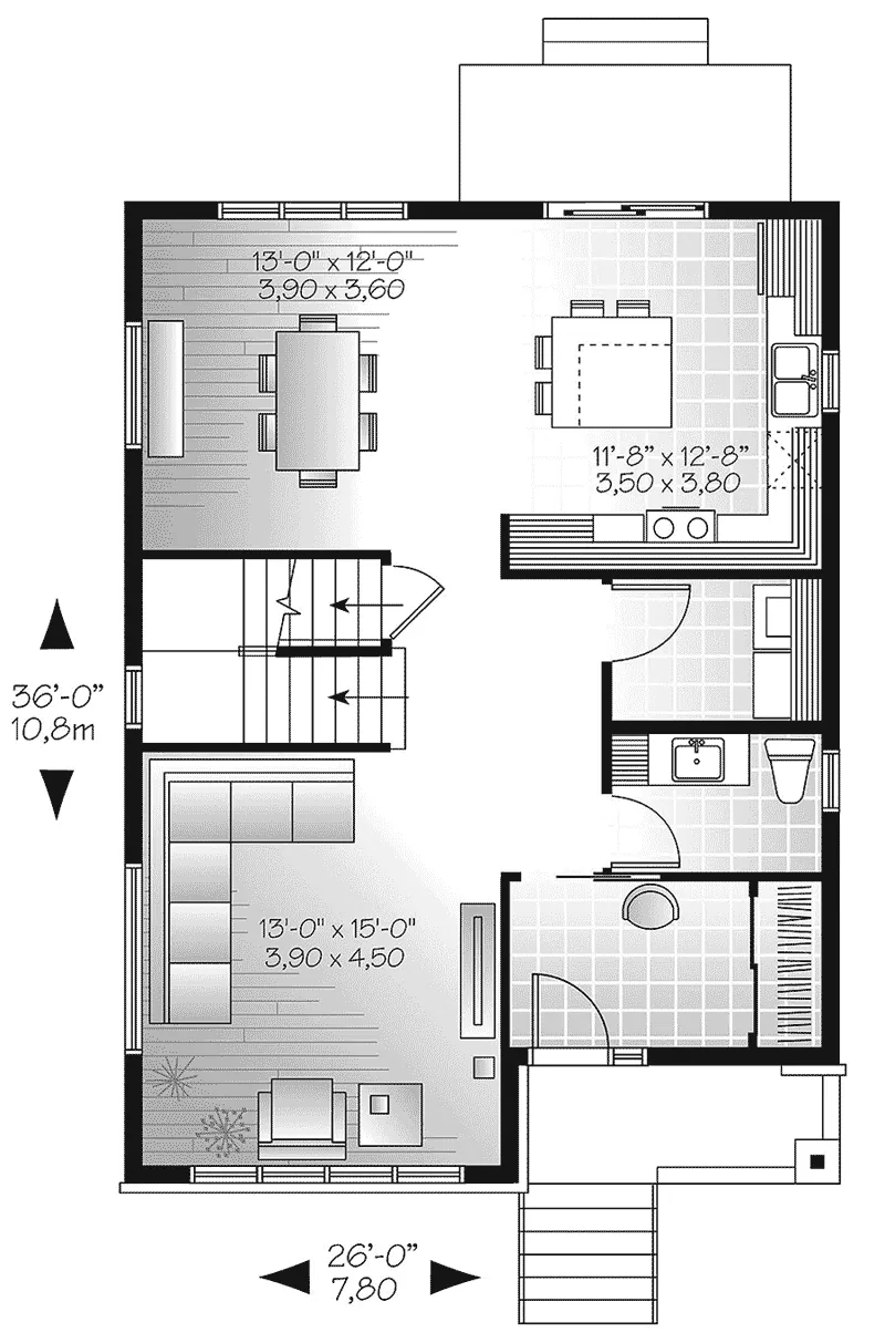 First Floor - Ottsen Modern Prairie Home 032D-0846 - Shop House Plans and More