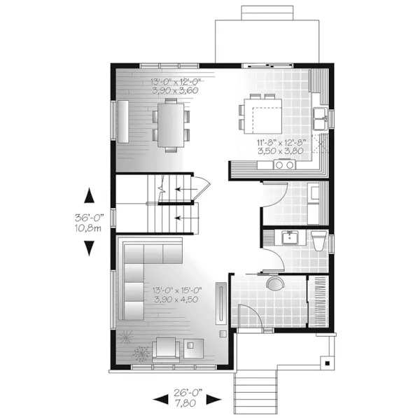 First Floor - Ottsen Modern Prairie Home 032D-0846 - Shop House Plans and More