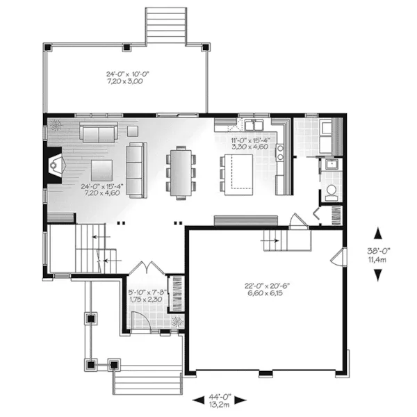 First Floor - Mikara Modern Craftsman Home 032D-0848 - Shop House Plans and More