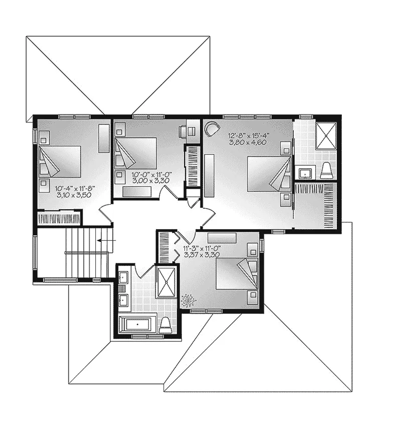Second Floor - Mikara Modern Craftsman Home 032D-0848 - Shop House Plans and More