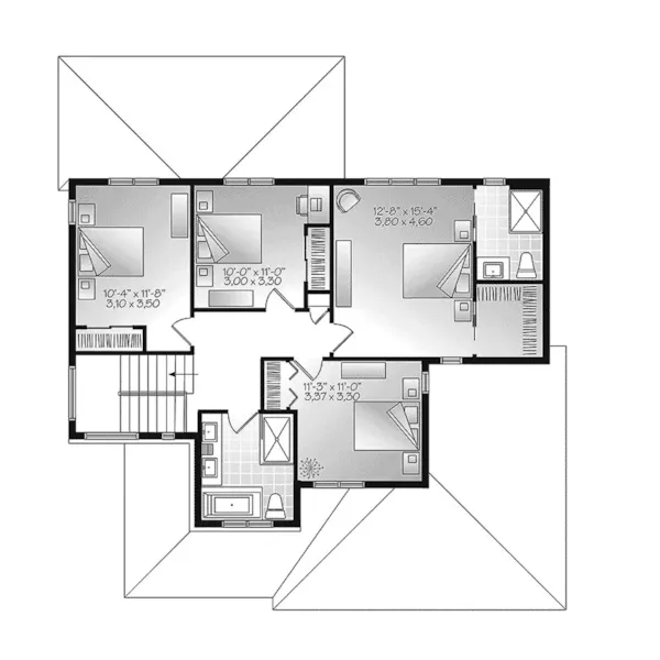 Second Floor - Mikara Modern Craftsman Home 032D-0848 - Shop House Plans and More