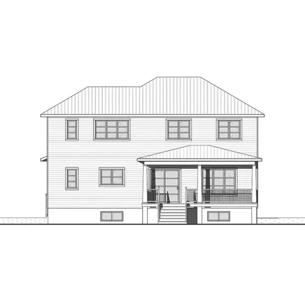 Rear Elevation - Mikara Modern Craftsman Home 032D-0848 - Shop House Plans and More