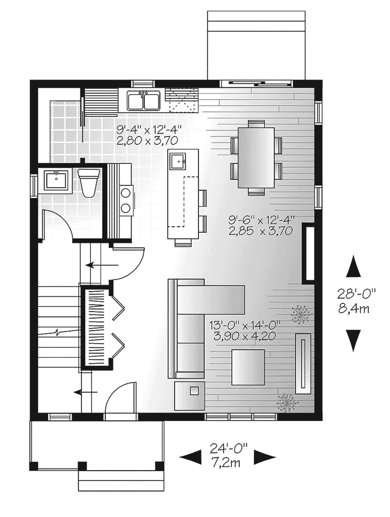 First Floor - Milburn Traditional Home 032D-0850 - Shop House Plans and More