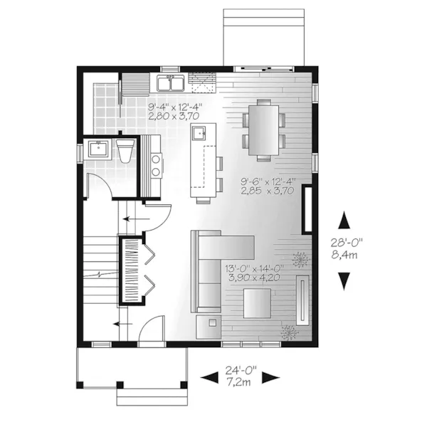 First Floor - Milburn Traditional Home 032D-0850 - Shop House Plans and More