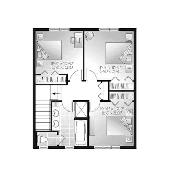 Second Floor - Milburn Traditional Home 032D-0850 - Shop House Plans and More