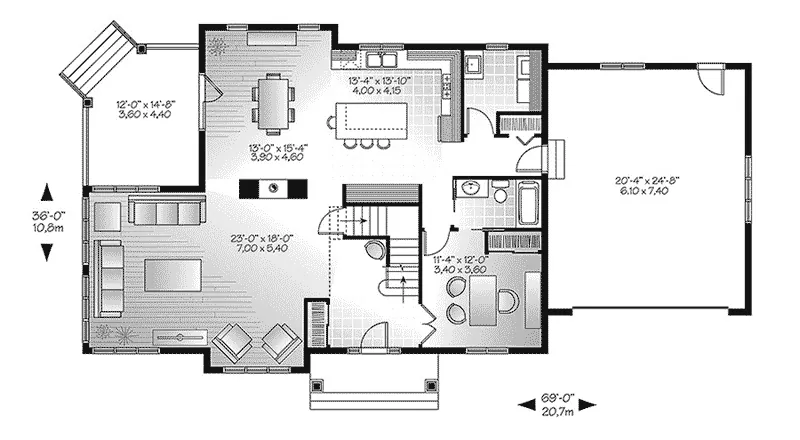 First Floor - Larkmont Traditional Home 032D-0854 - Shop House Plans and More