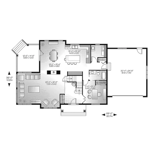 First Floor - Larkmont Traditional Home 032D-0854 - Shop House Plans and More