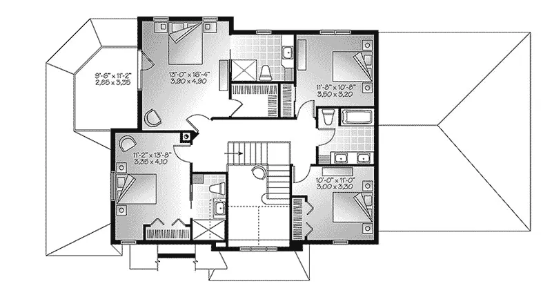 Second Floor - Larkmont Traditional Home 032D-0854 - Shop House Plans and More