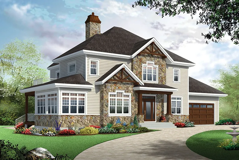 Front of Home - Larkmont Traditional Home 032D-0854 - Shop House Plans and More