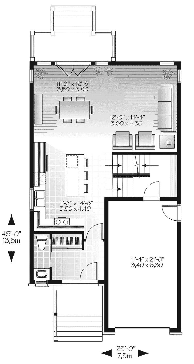 First Floor - Malina Modern Prairie Home 032D-0856 - Shop House Plans and More