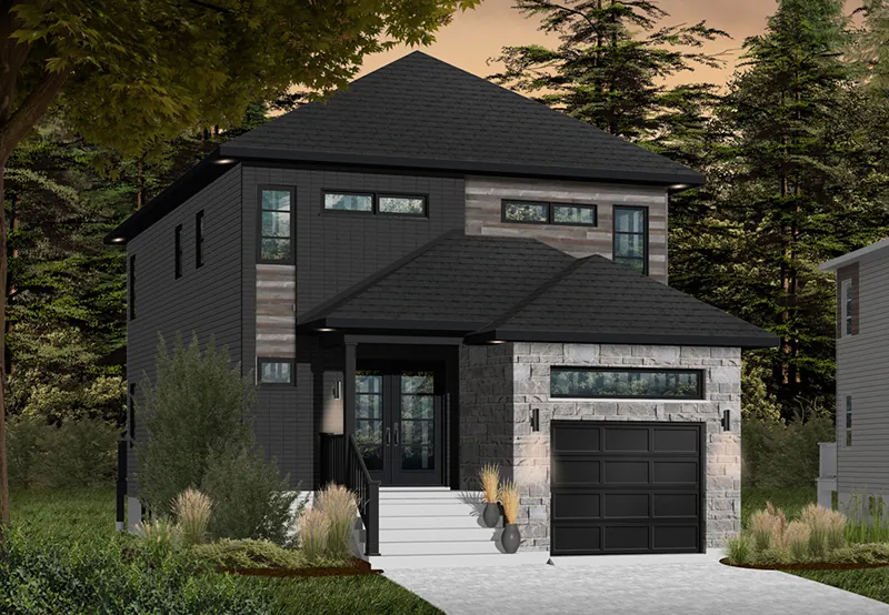 Front of Home - Malina Modern Prairie Home 032D-0856 - Shop House Plans and More