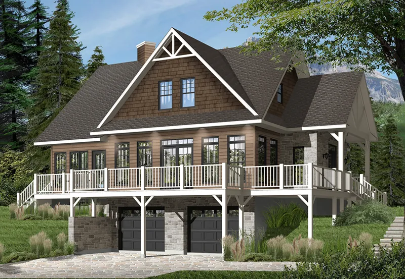 Front of Home - Overlook Vacation Home 032D-0858 - Shop House Plans and More