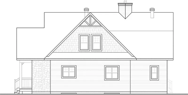 Rear Elevation - Overlook Vacation Home 032D-0858 - Shop House Plans and More