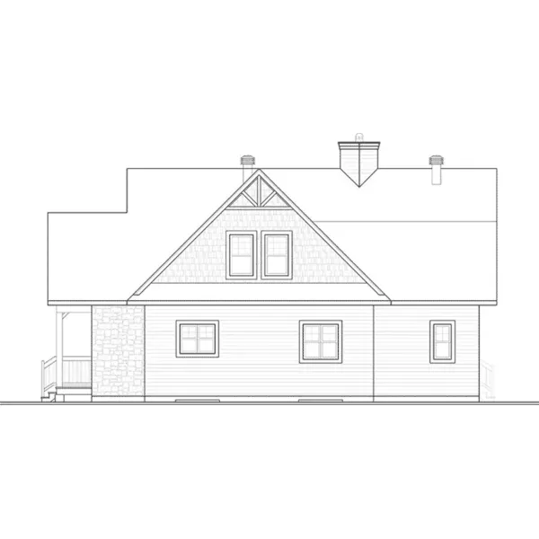 Rear Elevation - Overlook Vacation Home 032D-0858 - Shop House Plans and More