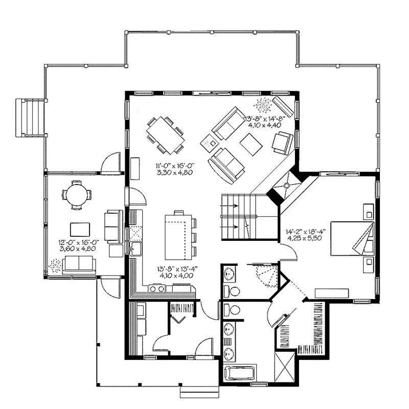 First Floor - Anson Isle Country Lake Home 032D-0859 - Search House Plans and More