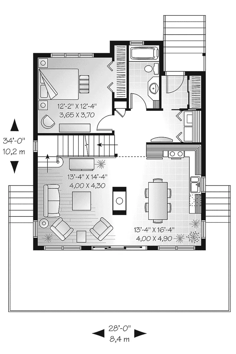 First Floor - Pleasant Point Mountain Home 032D-0861 - Shop House Plans and More