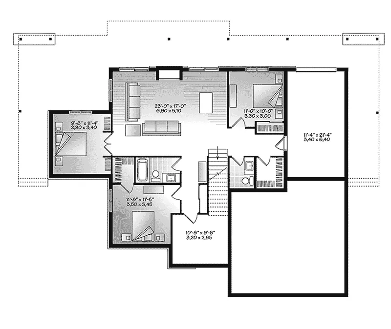 Ranch House Plan Second Floor - Pryce Park Contemporary Ranch Home 032D-0862 - Shop House Plans and More