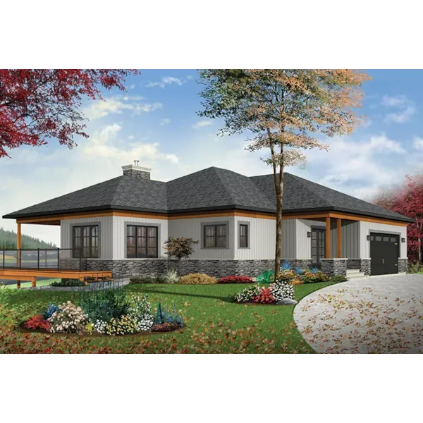 Ranch House Plan Front of Home - Pryce Park Contemporary Ranch Home 032D-0862 - Shop House Plans and More