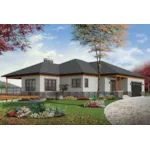 Ranch House Plan Front of Home - Pryce Park Contemporary Ranch Home 032D-0862 - Shop House Plans and More