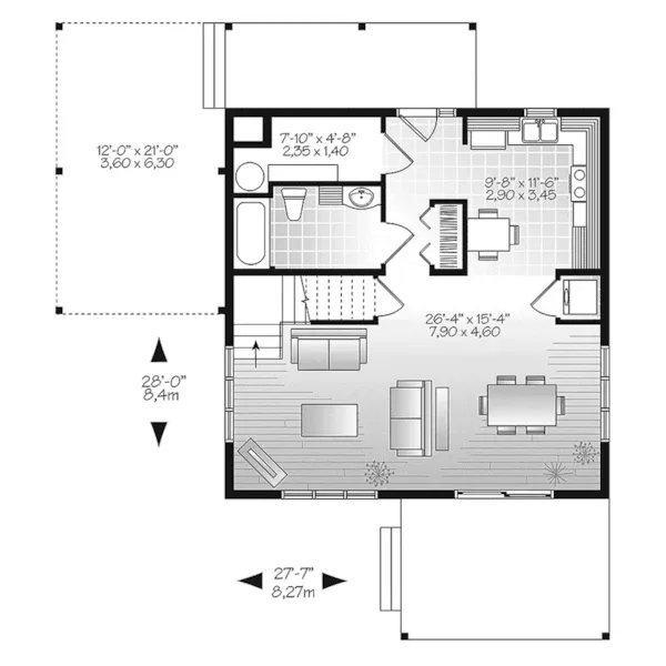 First Floor - Proctor Modern Two-Story Home 032D-0863 - Shop House Plans and More