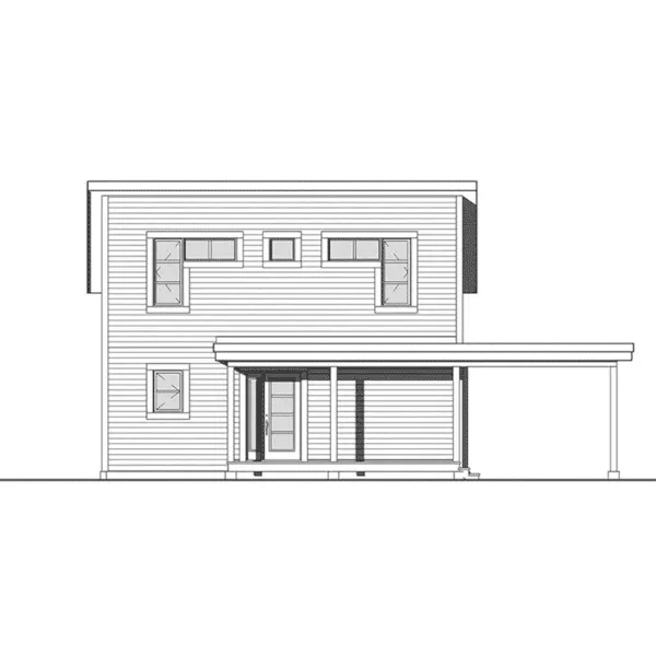 Rear Elevation - Proctor Modern Two-Story Home 032D-0863 - Shop House Plans and More