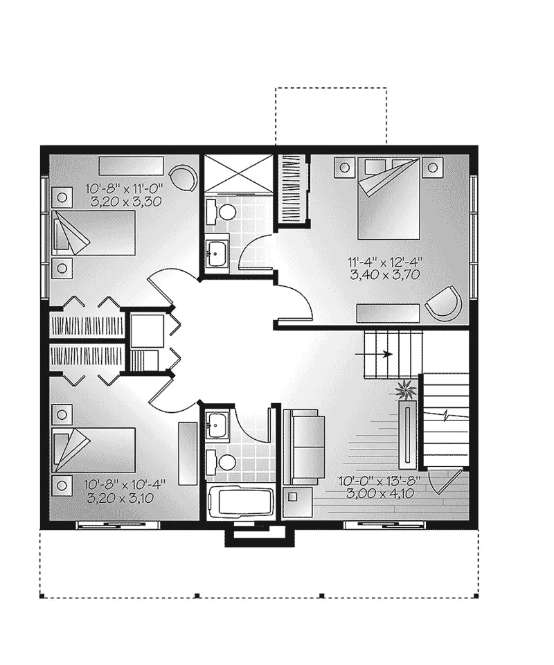 Ranch House Plan Second Floor - Sand Cove Modern Lake Home 032D-0864 - Shop House Plans and More