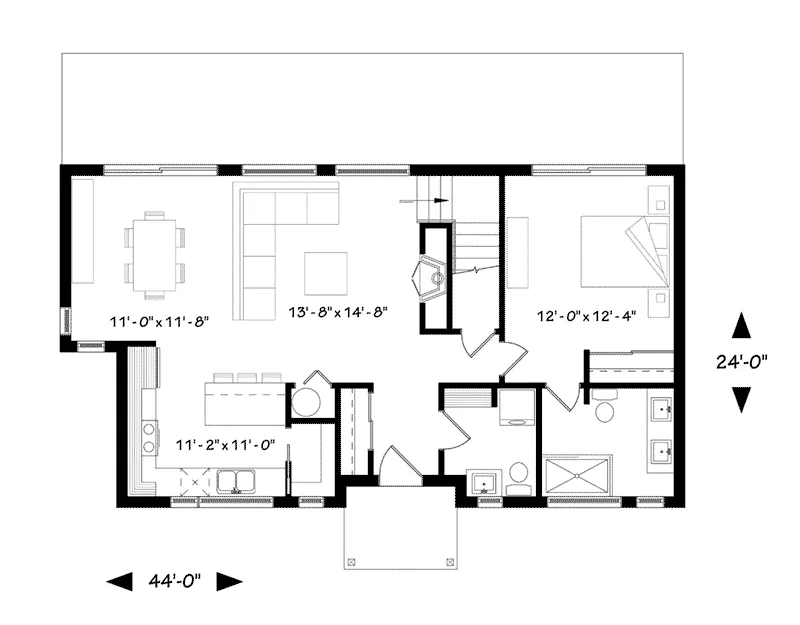 Modern House Plan First Floor - Sandro Craftsman Cabin Home 032D-0865 - Shop House Plans and More