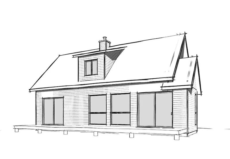 Modern House Plan Rear Elevation - Sandro Craftsman Cabin Home 032D-0865 - Shop House Plans and More