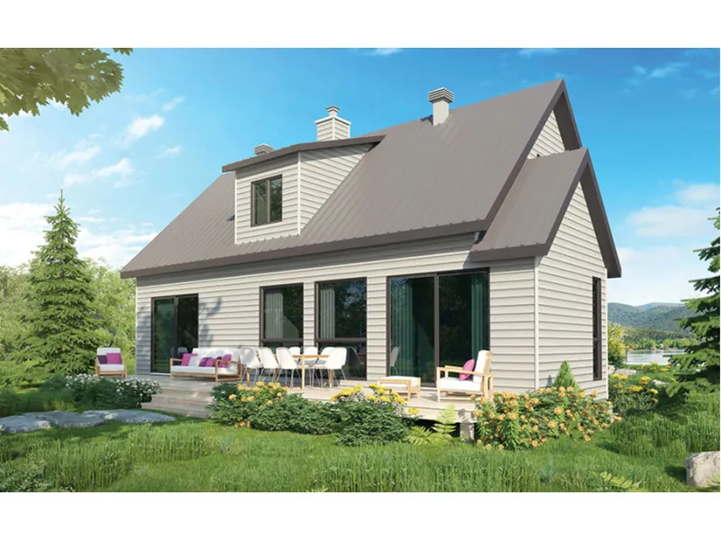 Modern House Plan Rear Photo 02 - Sandro Craftsman Cabin Home 032D-0865 - Shop House Plans and More
