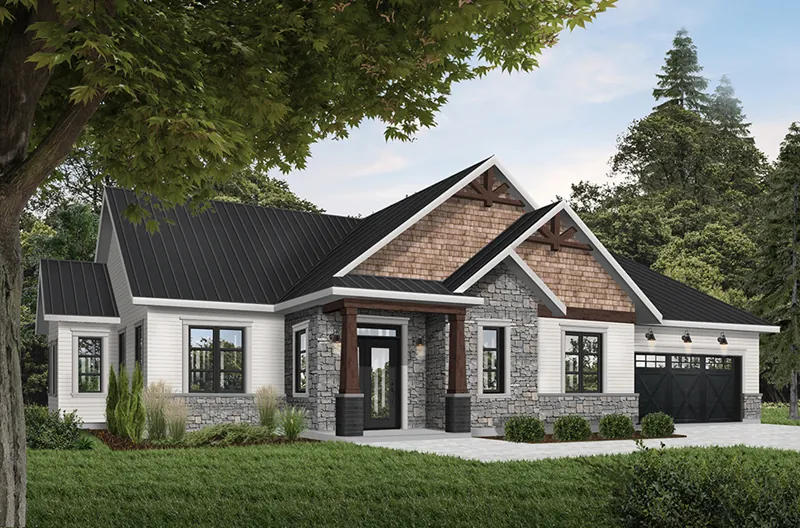 Ranch House Plan Front Image - Tommy Lane Craftsman Ranch Home 032D-0870 - Shop House Plans and More