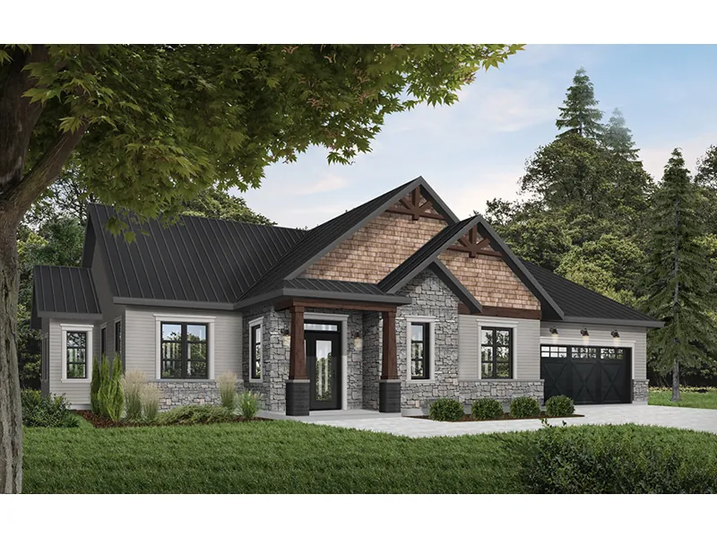 Ranch House Plan Front Photo 02 - Tommy Lane Craftsman Ranch Home 032D-0870 - Shop House Plans and More