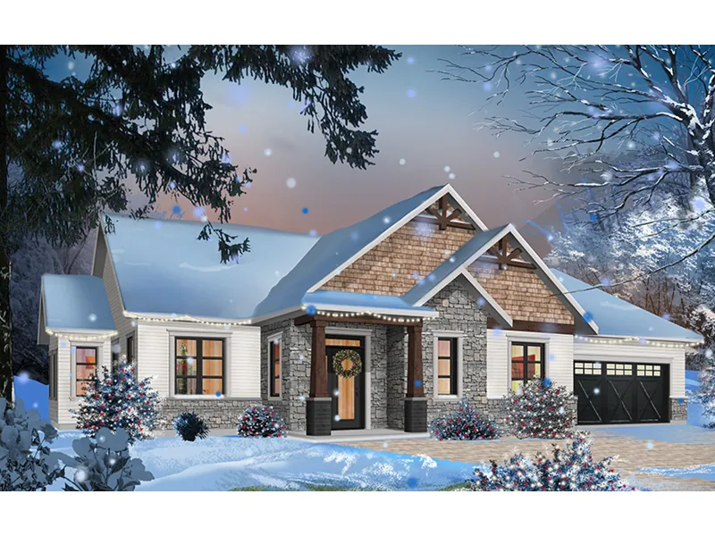 Ranch House Plan Front Photo 03 - Tommy Lane Craftsman Ranch Home 032D-0870 - Shop House Plans and More