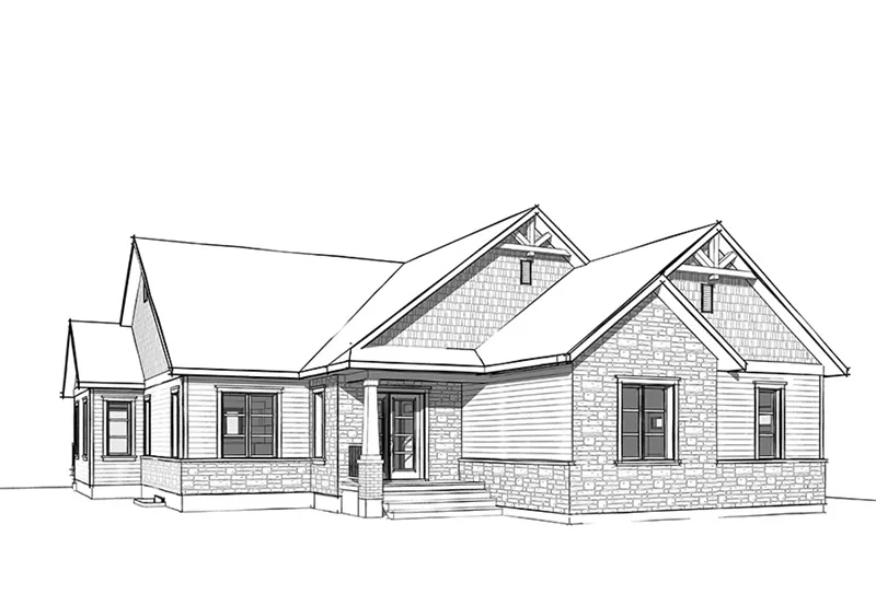 Ranch House Plan Front Image of House - Windo Creek Craftsman Home 032D-0871 - Shop House Plans and More
