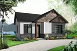 Modern House Plan Front of Home - Winscott Trail Prairie Cabin Home 032D-0872 - Shop House Plans and More