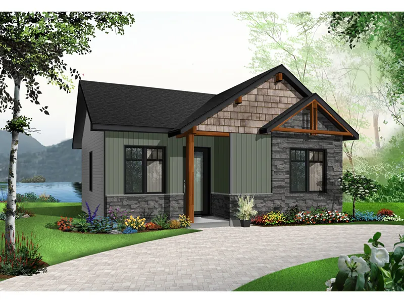 Modern House Plan Front Photo 03 - Winscott Trail Prairie Cabin Home 032D-0872 - Shop House Plans and More
