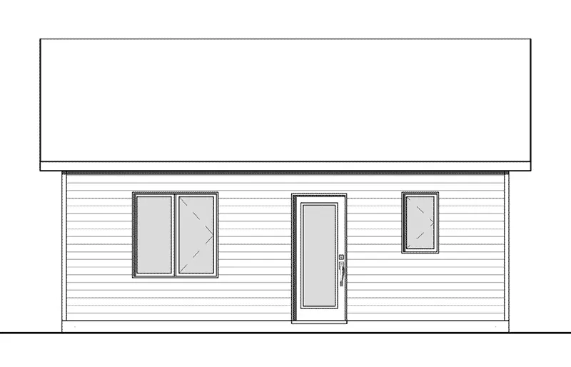 Modern House Plan Rear Elevation - Winscott Trail Prairie Cabin Home 032D-0872 - Shop House Plans and More