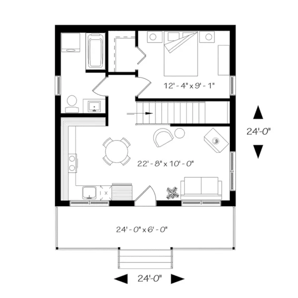 First Floor - Great Escape Contemporary Cabin 032D-0874 - Search House Plans and More