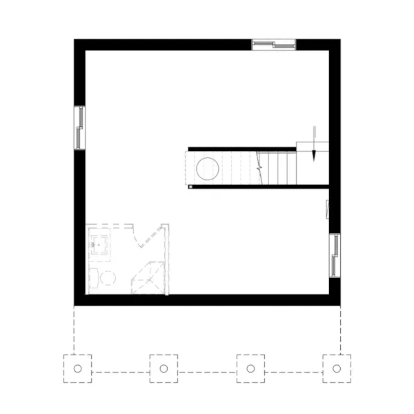 Lower Level Floor - Great Escape Contemporary Cabin 032D-0874 - Search House Plans and More