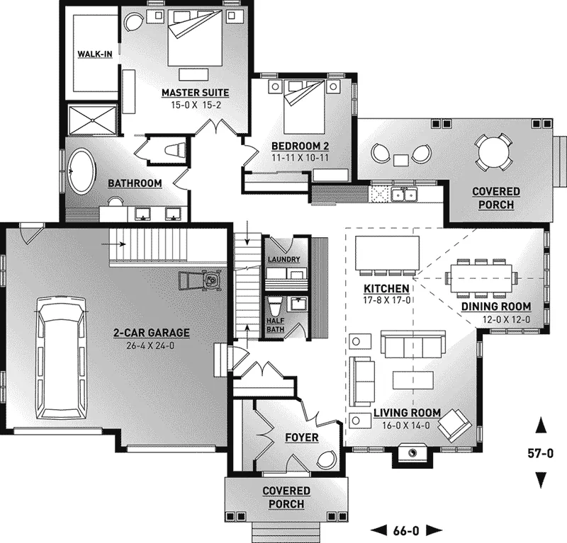 First Floor - Ashton Lake Traditional Home 032D-0876 - Search House Plans and More