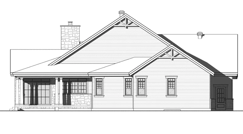 Rear Elevation - Ashton Lake Traditional Home 032D-0876 - Search House Plans and More